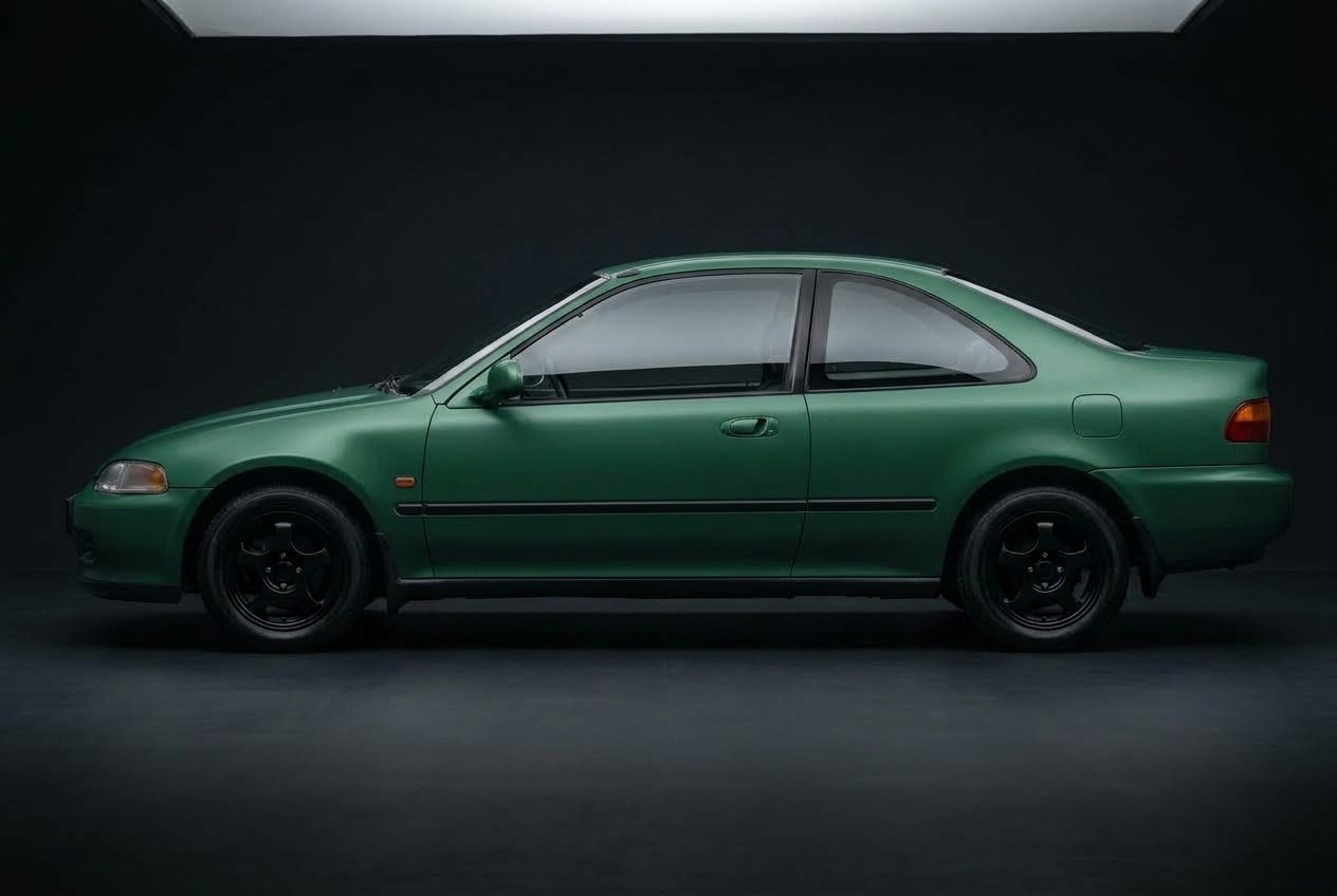 Civic coupe wrapped in Forest