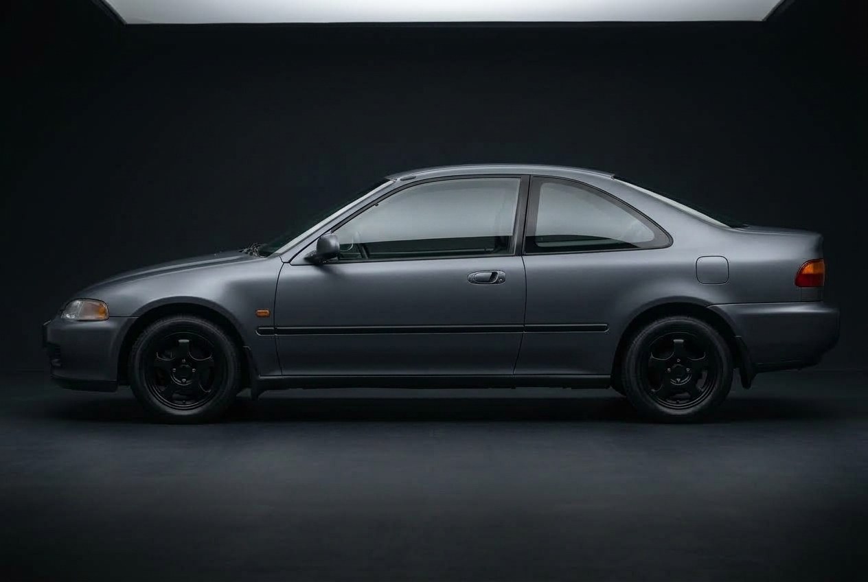 Civic coupe wrapped in Gunmetal