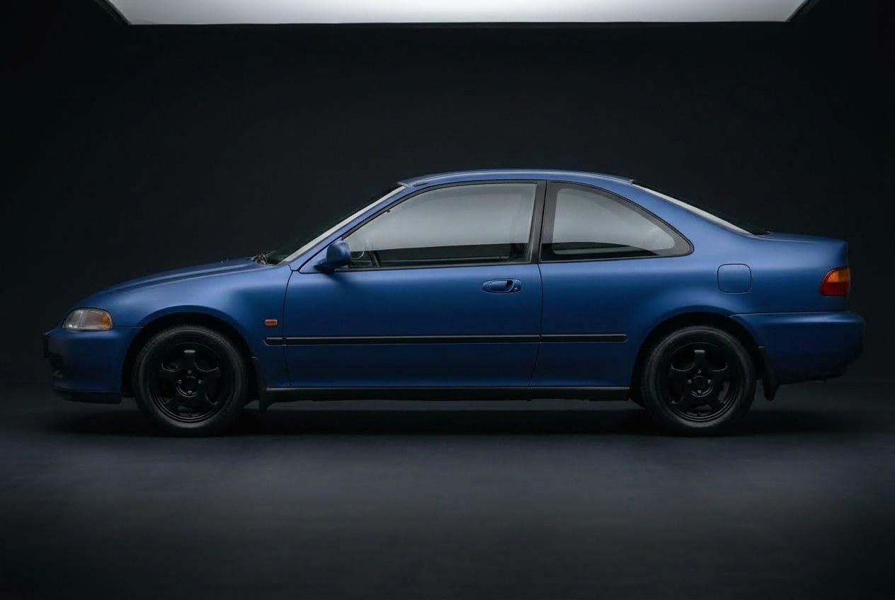 Civic coupe wrapped in Midnight Blue