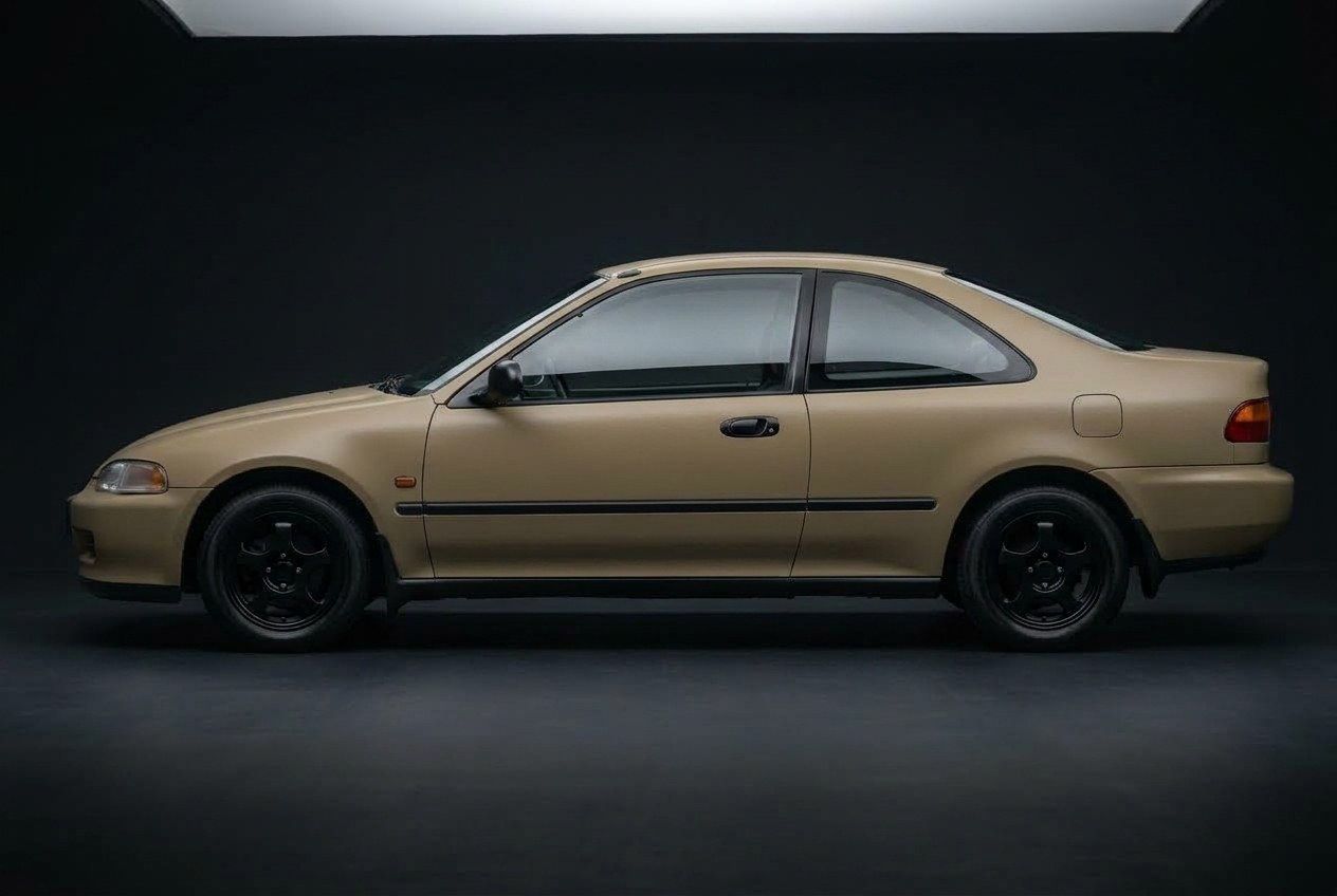 Civic coupe wrapped in Desert Sand